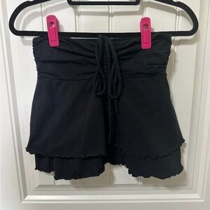 Wild Fable Ruched Black Mini Skirt